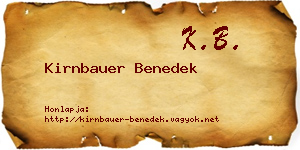 Kirnbauer Benedek névjegykártya