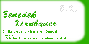 benedek kirnbauer business card